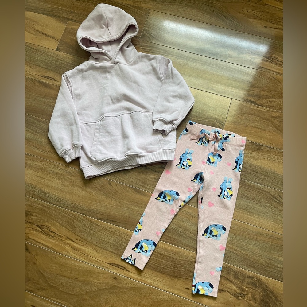 Zara Bluey Leggings & Light Pink Hoodie